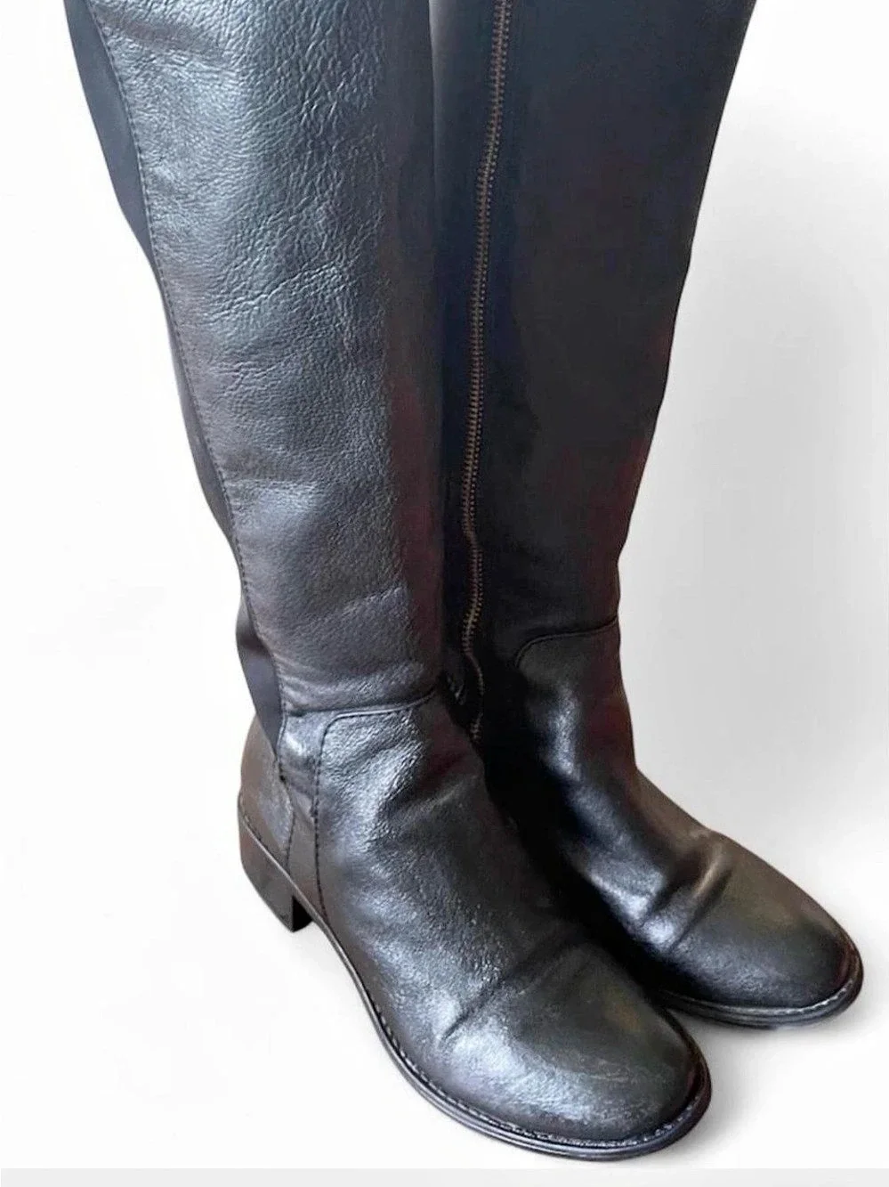 Steven Madden Over-the-Knee Leather Boots Black US 6.5